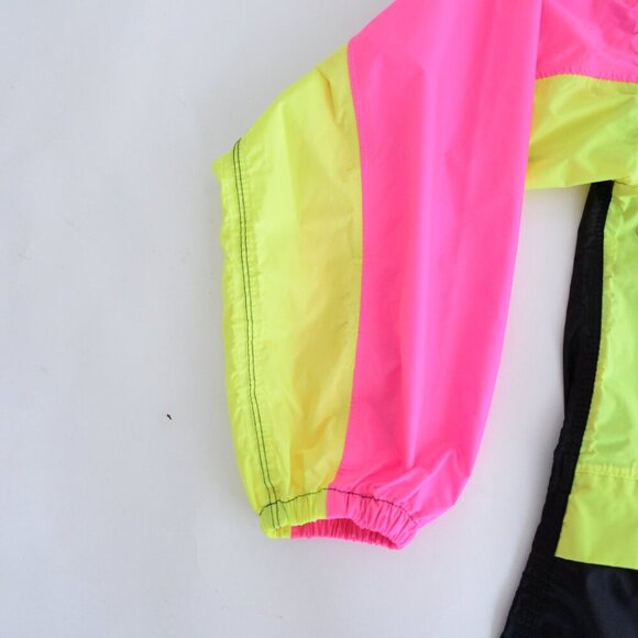 VTG Jemcor Impermeable Rain Wear Black Pink Nylon Zip Up Lined Waterproof Jacket - Picture 12 of 14
